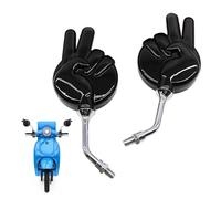Motorcycle Side Mirror, Victory Gesture Design, 8.66x3.03in Rotatable Handlebar Mirrors, Clear Vision Glass, Authentic Weather-Resistant Build for Touring and Travel Use