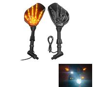 Motorcycle Side Mirrors for Street Bikes, Motorcycles Rear View Mirrors with LED Demon Light for V-Star XVS 650 950 1100