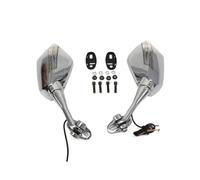 Motorcycle side mirrors Motorcycle Rearview Mirrors With Turn Light Side Mirror For Suzuki Gsxr 600 K7(Chrome)