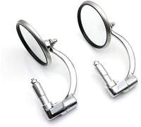 Motorcycle Side Mirrors Motorcycle Round Handlebar Mirrors Universal For 22mm 7/8" E9 Adjustable Rotating Wind Wing Mirror