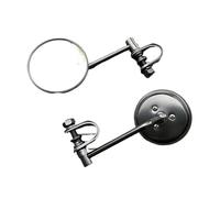 Motorcycle Side Mirrors Universal 8mm Motorcycle Retro Vintage Round Rearview View Stainless Mirror Classic 22mm-25mm 7/8" Handle Bar Mirror Mount Motorcycle Mirror(Black)