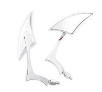 Motorcycle Side Rearview For Cruiser For Chopper Black Chrome Side Mirrors Aluminum Motorcycle Mirros 8 MM 10 MM Motorcycle Mirrors(Silver)