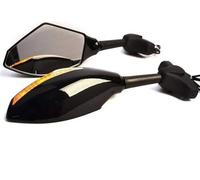 Motorcycle Side Rearview For Triumph For Daytona 675 2009-2011 675R 2011 600/650 2003-2005 TT600 For Trophy 1200 MOTORCYCLE LED TURN SIGNAL MIRRORS Motorcycle Mirrors(Black Clear lens)