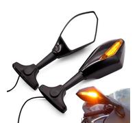 Motorcycle Side Rearview Mirrors With LED Turn Signal Light For CB1000R CBR 1000RR 1100XX ST1300 PCX 125 150(Black)