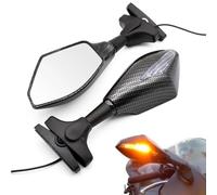 Motorcycle Side Rearview Mirrors With LED Turn Signal Light For CB1000R CBR 1000RR 1100XX ST1300 PCX 125 150(Carbon fiber color)