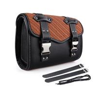 Motorcycle Side Saddlebags For W400 For W650 For XL883L For SR400 Motorcycle Saddlebag Side Bag Retro PU Motorcycle Tool Bag Motorcycle Handlebar Bag(Size L Brown)