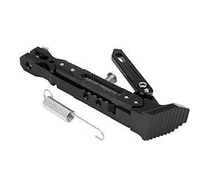 Motorcycle Side Stand,KIMISS Motorbike Stands Aluminum Alloy Universal Adjustable Foot Side Support Stand (Black)