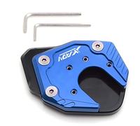 Motorcycle Side Stand Motorcycle Accessories CNC Aluminum Side Stand Kickstand Support Plate Foot Pads Pedal Stands For H-ONDA XADV 2017 2018(Blue)