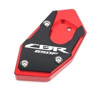 Motorcycle Side Stand Motorcycle Parking Stand For CBR650R CB650R CBR650F CB650F Motorcycle CNC Kickstand Foot Side Stand Extension Pad Support Plate Enlarge Stand(CBR650F-Red)