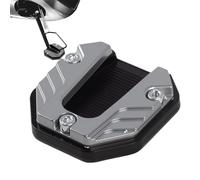 Motorcycle Side Stand Pad - 2 Pack Black Universal Fit Non-Slip Support Plate Stand Extension Base Floor Protection Stability | Prevents Sinking on Soft Ground Grass, San