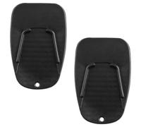 Motorcycle Side Stand Pad, 2PCS Black Universal Anti-Slip Kickstand Support Plate for Soft Ground, Grass, Hot Pavement Outdoor Bike Parking