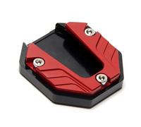 Motorcycle Side Stand Pad Enlarger Foot Extension Support Plate for Motorbike Modification Parts Motorbike Stand Expander(Red)