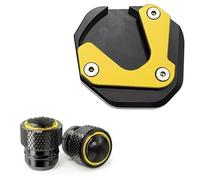 Motorcycle Side Stand Pad For For HORNET For CB750 For CB 750 Kickstand Plate Extension Foot Support Enlarge, Valve Cap Motorbike Kickstand Side Stand Enlarge Pad(Gold 1)
