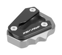 Motorcycle Side Stand Pad For Y-amaha YZF600 YZFR6 YZF 600 R6 2020-2022 Motorcycle CNC Kickstand Extension Pad Foot Side Stand Enlarge Support Plate(Grey,YZFR6 logo)