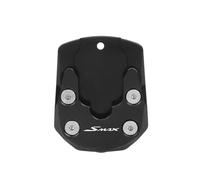 Motorcycle Side Stand Pad Motorcycle Kickstand Foot Side Stand Extension Pad Enlarge Stand Support Plate For Yam&aha SMAX 155 CYGNUS GTR RAY125 BWS(Black)