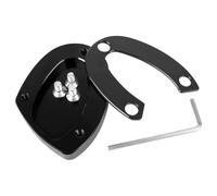 Motorcycle side stand pads Motorcycle Kickstand Side Stand Extension Pad Support Enlarge Plate For Street Triple R675 675 675RX 765R 765S 765RS Stand protection(Black)