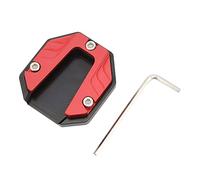 Motorcycle Side Stand Plate Pad, Kickstand Extender Foot Side Stand Anodic Oxidation Coloring High Strength Kickstand Pad Plate Support Accessory for Outdoor Surface (Red)