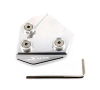 Motorcycle Side Stand Support Pad Kickstand Enlarger Extension For SMAX155 2013-202 Extension Anti-skid Pad Enlarge Support Plate(Silver)