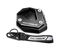 Motorcycle side support enlarged foot support pad For Hon@&da NC750X NC 750X NC750 X 2014-2020 2021-2023 Motorcycle Key Chain Side Stand Pad Kickstand Enlarger Support Extension(2014-2020 Black-A)
