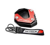 Motorcycle side support enlarged foot support pad For Hon@&da NC750X NC 750X NC750 X 2014-2020 2021-2023 Motorcycle Key Chain Side Stand Pad Kickstand Enlarger Support Extension(2014-2020 Red-A)