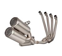 Motorcycle silencer exhaust pipe Double Hole Motorcycle Exhaust Slip-On Front Link Pipe Escape Full System Moveable Connect For CBR650F CBR650 CB650F
