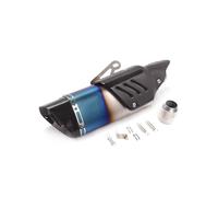 Motorcycle Silencer For Benelli For TRK502 Motorcycle Oblique Four-corner Real Carbon Fiber Cover Carbon Head Exhaust Pipe(Half blue)