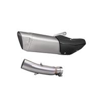 Motorcycle Silencer For CB300R 2018-2024 Stainless Steel Front Section M12 Titanium Color Belt Real Carbon Cover Tail Section Exhaust Kit(Mid-section kit)