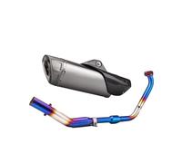 Motorcycle Silencer For MT-15 For YZF-R15 Motorcycle Stainless Steel Front Section Real Carbon Cover And Tail Section Full Exhaust Pipe(Blued front section set)