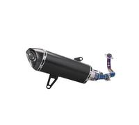 Motorcycle Silencer For TRICITY 300 Titanium Alloy Blued Front Section Bright Flat Cover Real Carbon Head Exhaust Kit(Black kit)