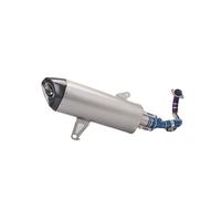 Motorcycle Silencer For TRICITY 300 Titanium Alloy Blued Front Section Bright Flat Cover Real Carbon Head Exhaust Kit(Titanium color kit)