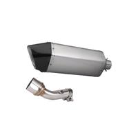 Motorcycle Silencer For YZF-R3 2015-2023 Stainless Steel Middle Section HF Seventh Force 470MM Short Tail Section(Middle section+titanium)