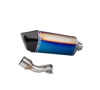 Motorcycle Silencer For YZF-R3 2015-2023 Stainless Steel Middle Section HF Seventh Force 470MM Short Tail Section(Middle section+blue)