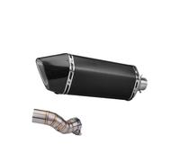 Motorcycle Silencer For Z900 2017-2020 Stainless Steel Middle Section HF Seventh Force 470MM Short Tail Section(Middle section+black)