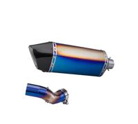 Motorcycle Silencer For Z900 2017-2020 Stainless Steel Middle Section HF Seventh Force 470MM Short Tail Section(Middle section+blue)