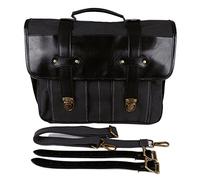 Motorcycle Sissy Bar Bag Waxed Canvas Leather Saddlebags Khaki Tail Portable Messenger For V-star Travel motorcycle luggage bag(Black)