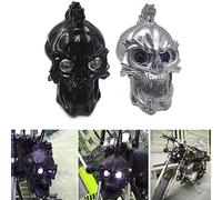 Motorcycle Skull Head Light LED Headlight Lamp For Harley Bobber Chopper Cruiser (Black)