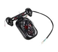 Motorcycle Skull Tail Light Brake Turn Signal Lamp Black Decorative Design | Fast Heat Dissipation, Plastic and Metal Construction, Easy Wiring Connection, for Motorbike Rear Use and Halloween Season