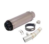 Motorcycle Slip On For YZF R6 2006-2023 Motorcycle Exhaust System Modify Mid Link Pipe Carbon Fiber Muffler 60mm DB Killer Exhaust Pipe(B)