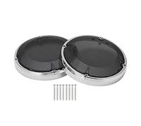 Motorcycle Speaker Mesh Cover Grille, Replacement for Touring Glide 1983-2020, 6.5in Audio Speaker Protector with Saddlebag Lid Mount, Durable Metal Mesh Design for - Davids (Electroplated Silver)