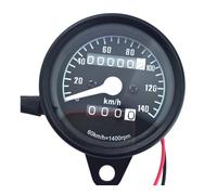 Motorcycle Speed Gauge Odometer 12V Motorcycle Dual Odometer Tachometer Gauge Miles Test Meter Motorbike Speed With LED Indicator 140km/h