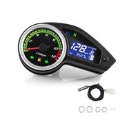 Motorcycle Speedometer Universal Motorcycle Speedometer Digital Dash With 12000 RPM Tachometer Odometer Fuel For All 12V Motorcycle Motorbike Instruments(With Sensor)