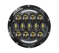 Motorcycle Spotlights Black/Chrome 7 Inch Led Motorcycle Headlight For Sportster For Softail For Dyna For Fat Boy DRL 7'' Auxiliary Headlights Spotlight Lamp(Black B)