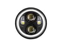Motorcycle Spotlights For Sportster For Dyna For Iron 883 Lamp 5.75 Inch LED Headlight Projector Halo Ring H4 Motorcycle 5 3/4" DRL Turn Signal Motorcycle Headlight(1pc Black)
