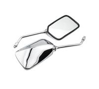 Motorcycle Square Mirrors 10mm M10 Thread Retro Vintage Rear View(Silver)