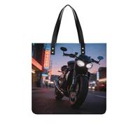 Motorcycle Square PU Leather Tote Bag