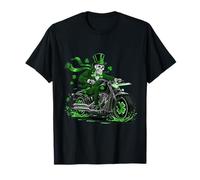 Motorcycle St Patricks Day Green Lucky Biker Skull T-Shirt