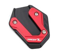 Motorcycle Stand Extension Pad For TRACER7 TRACER9 GT CNC Aluminum Kickstand Stand Extension Pad Enlarger Plate Enlarge Support Plate(Red 1)