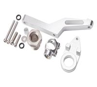 Motorcycle Steering Damper For Ninja600 ZX636 ZX6R 2009-2019 Motorcycle Steering Damper Stabilizer CNC Mounting Bracket Support Kit Stabilizer(Silver)