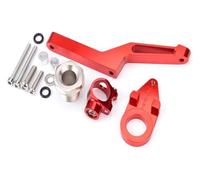 Motorcycle Steering Damper For Ninja600 ZX636 ZX6R 2009-2019 Motorcycle Steering Damper Stabilizer CNC Mounting Bracket Support Kit Stabilizer(Red)