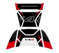 Motorcycle Sticker Side Fuel Tank Pad for Ducati Multistrada V4 S V4S 2021-2024 Gas Tank Pad Protection Waterproof Decorative Decal Oil Fuel Decals(Black 3)